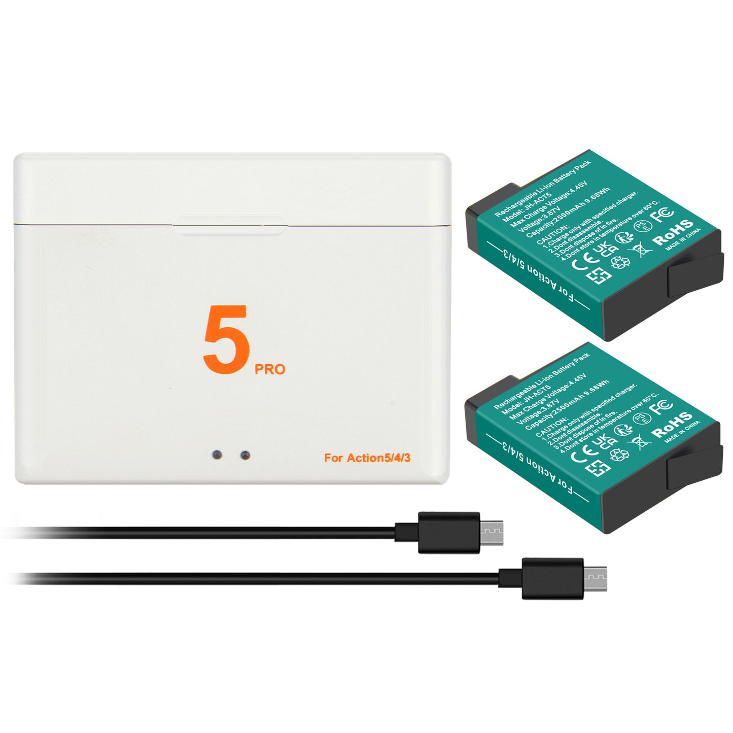 2x Batterie+Caricabatterie Per DJI Osmo Action 5 Pro Action 4 Action 3