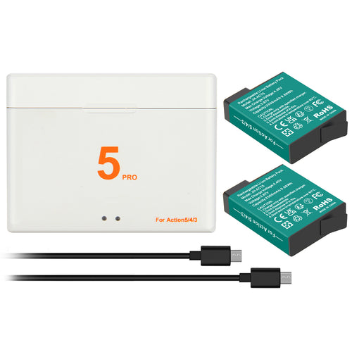 2x Batterie+Caricabatterie Per DJI Osmo Action 5 Pro Action 4 Action 3