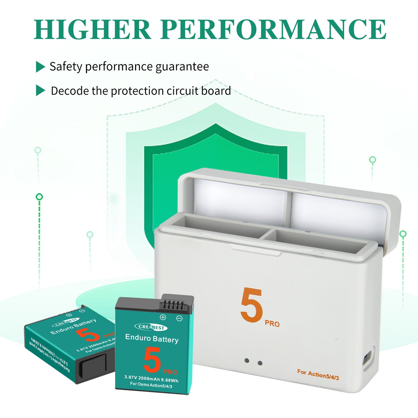 2x Batterie+Caricabatterie Per DJI Osmo Action 5 Pro Action 4 Action 3