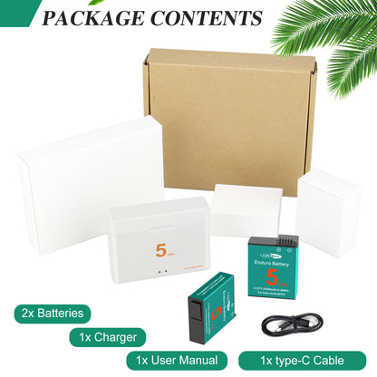 2x Batterie+Caricabatterie Per DJI Osmo Action 5 Pro Action 4 Action 3