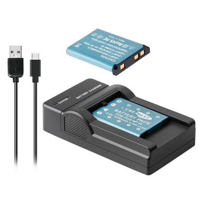 SHENTEC Batteria 3.6V 1200mAh per Fujifilm NP-45 Olympus Nikon EN-EL10 + Caricabatterie