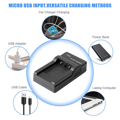 SHENTEC Batteria 3.6V 1200mAh per Fujifilm NP-45 Olympus Nikon EN-EL10 + Caricabatterie