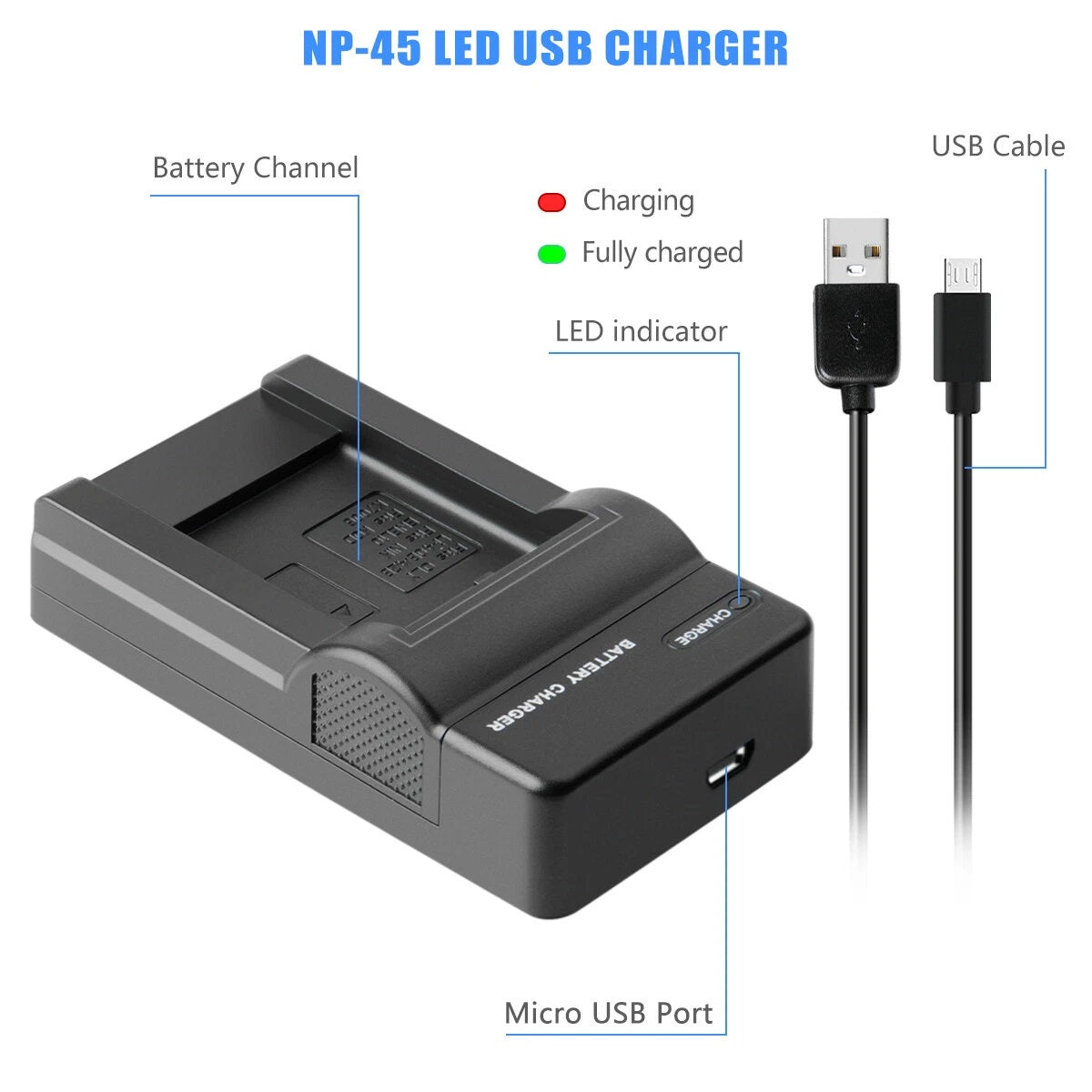 SHENTEC Batteria 3.6V 1200mAh per Fujifilm NP-45 Olympus Nikon EN-EL10 + Caricabatterie
