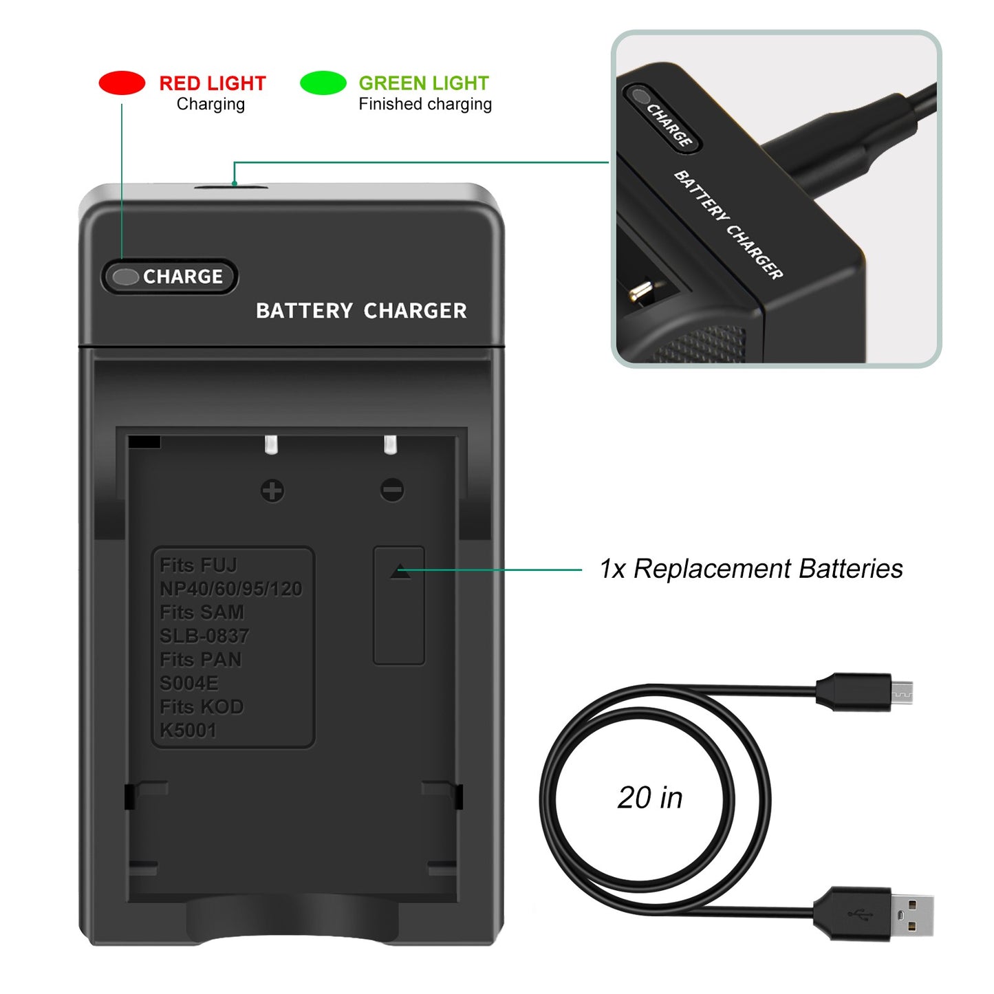 2x NP-95 NP95 3.7V Batteria+Caricabatterie per Fujifilm Finepix F30 F31 F31fd X100 X100s