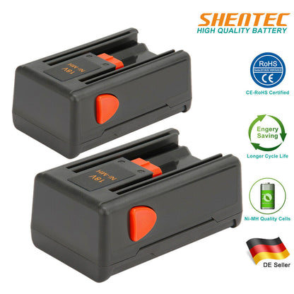 SHENTEC 2x 18V 2AH Ni-MH Batteria Per Gardena 8834-20 648844 648872 SmallCut 300 EasyCut 42
