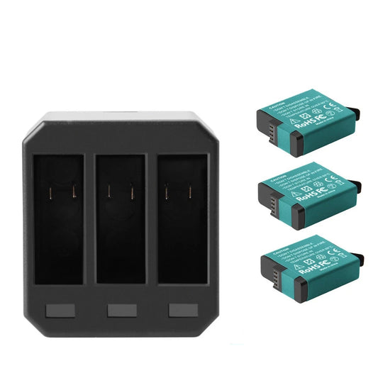 3 Batterie AHDBT-501 601 701 per GoPro HERO 7 Hero 6 5 Black + Caricabatterie triplo