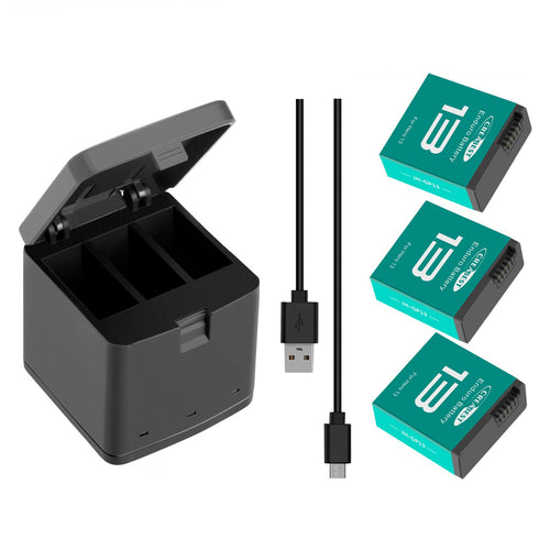 3x JH-GP13 Batteria Enduro + caricatore a tre canali, scatola di stoccaggio per GoPro Hero 13