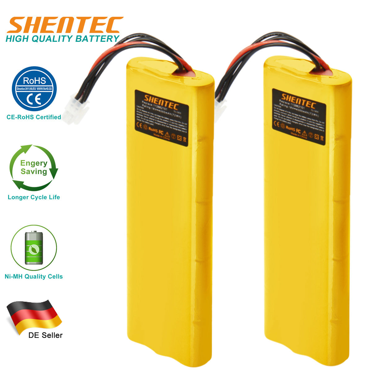 SHENTEC 2x 4000mAh 18V Ni-MH Batteria per Husqvarna Automobil 210C 220AC 230ACX G2 2004-2006