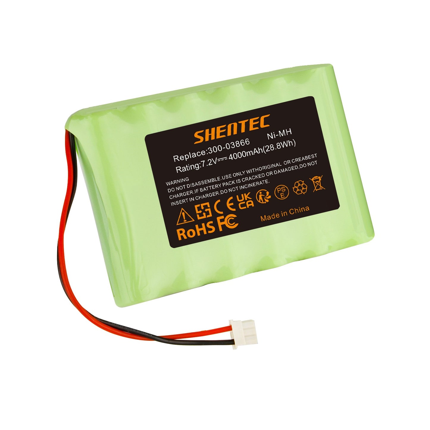 SHENTEC Batteria Ni-MH 7,2V 4000mAh per Honeywell Lynx 5100/5200/5300 300-03866 LCP500-4B