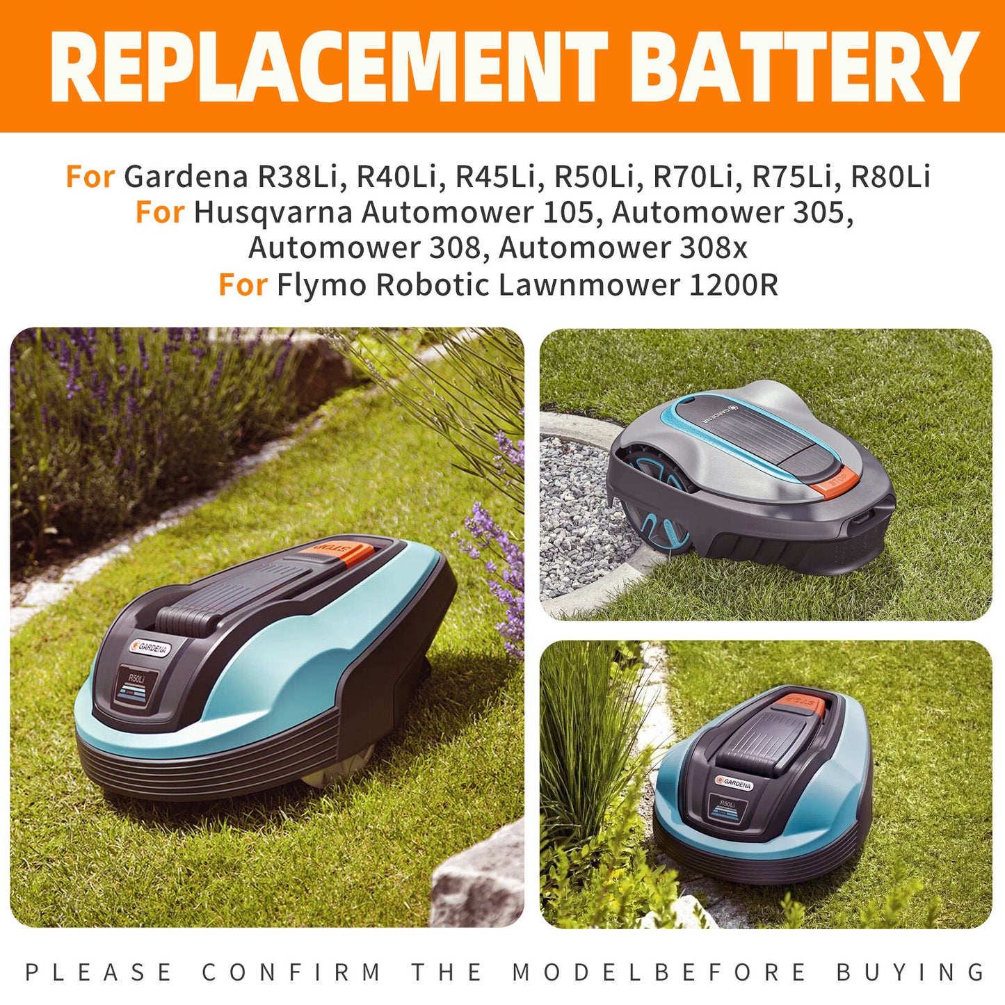 SHENTEC 18V 2500mAh batteria Li-Ion per Husqvarna Automower 105 Gardena R38Li R40Li R45Li