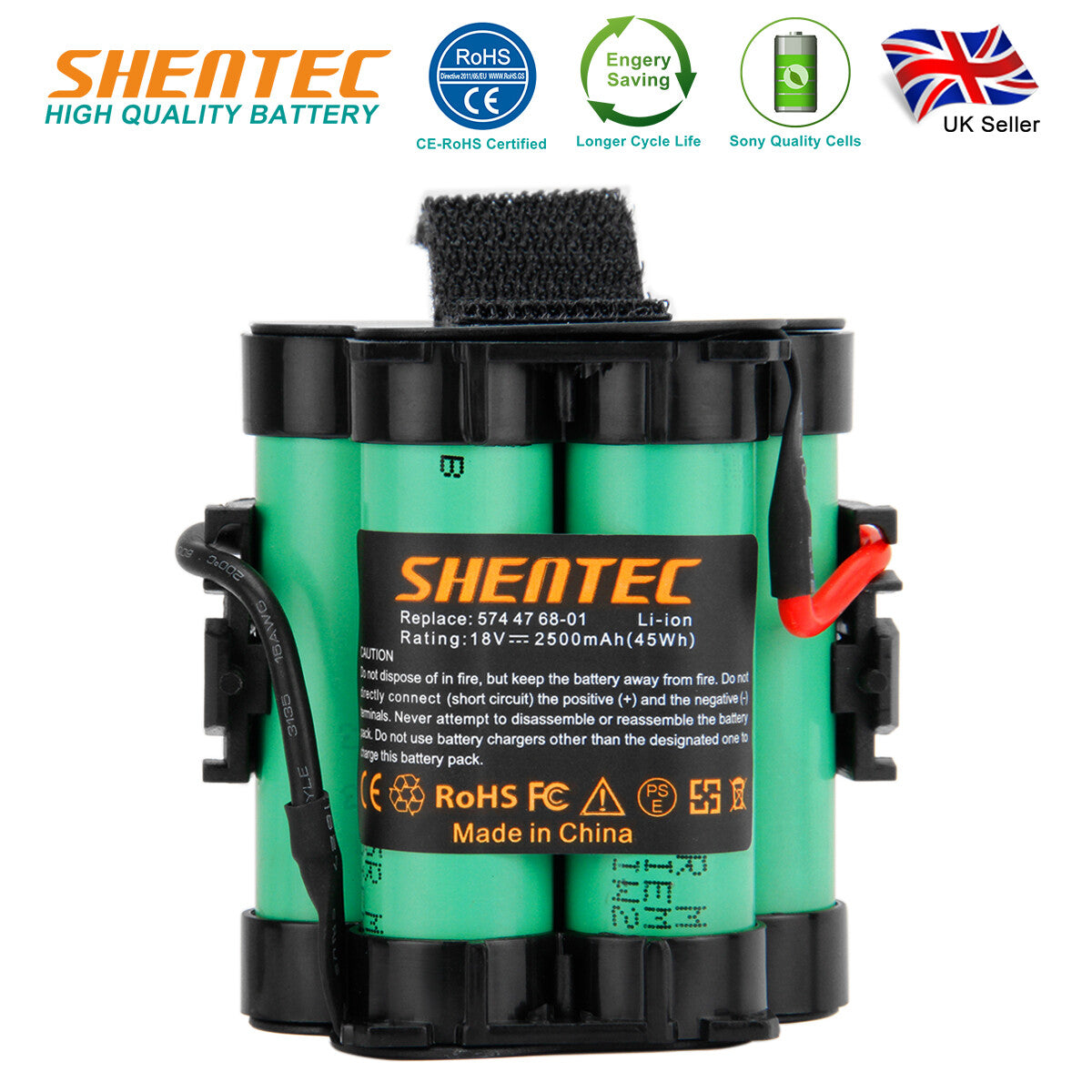 SHENTEC 18V 2500mAh batteria Li-Ion per Husqvarna Automower 105 Gardena R38Li R40Li R45Li