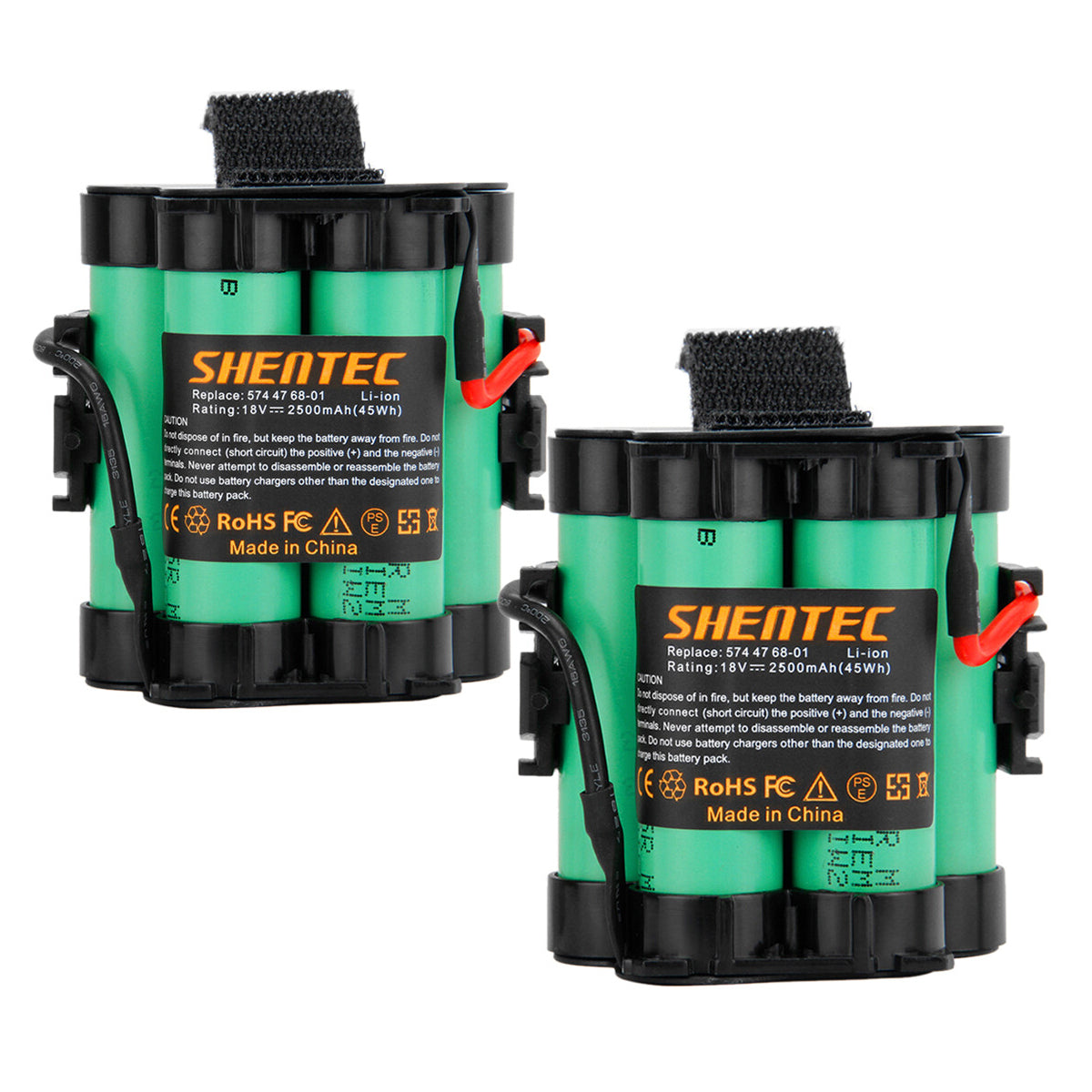 SHENTEC 2X 2.5Ah Li-ion Batteria per Husqvarna 105 305 308x Gardena R75Li R45Li R70Li