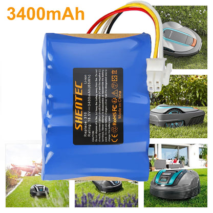 SHENTEC 18.5V 3.4Ah Li-ion Batteria Per Husqvarna 584 85 28-01 Gardena Sileno R100Li R130L
