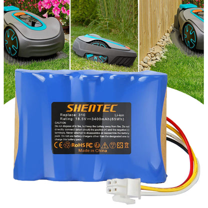 SHENTEC 18.5V 3.4Ah Li-ion Batteria Per Husqvarna 584 85 28-01 Gardena Sileno R100Li R130L