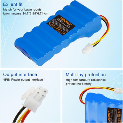 Batteria Li-ion SHENTEC 18V 5000mAh per Husqvarna Automower 320/430X/440/450X/520/550 589 58 52-01/589 58 57-01/588 14 64-01/588 14 64-02