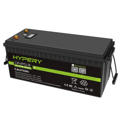 24V 100Ah LiFePO4 Lithium Battery BMS Deep Cycle Bluetooth LCD For Off-Grid Solar RV