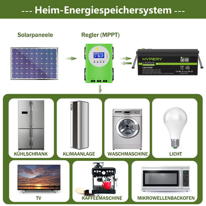 24V 100Ah LiFePO4 Lithium Battery BMS Deep Cycle Bluetooth LCD For Off-Grid Solar RV