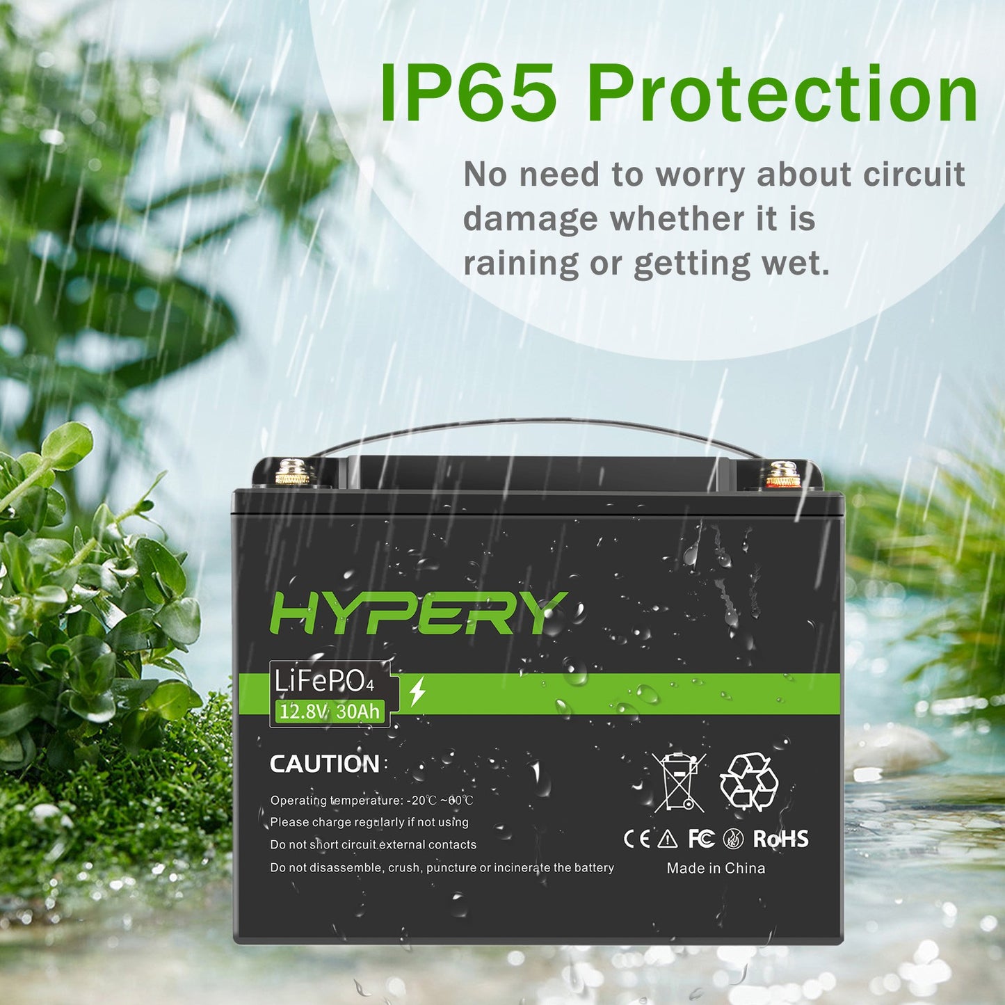 30Ah 12.8V LiFePO4 Lithium Battery BMS Deep Cycle For RV Solar Leisure Off-Grid