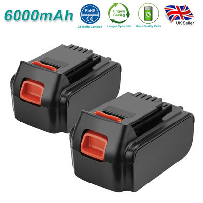 SHENTEC 2X 6AH 20V Li-ion Batteria Per Black Decker LBX20 BDCDMT120 LDX120SB