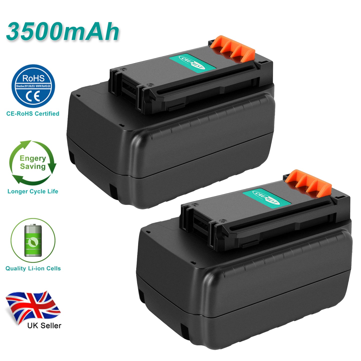 SHENTEC 2X 3.5Ah 36V Li-ion Batteria Per Black Decker LBXR36 BL2036 LBX2040 LST420