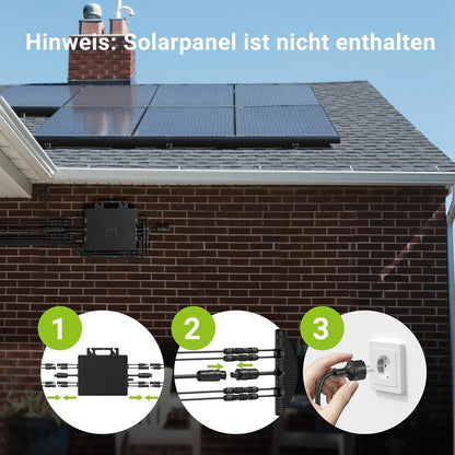Micro inverter di potenza 1600W, power station da balcone con WiFi, Plug & Play, controllo app, cavo AC da 5 m, inverter fotovoltaico