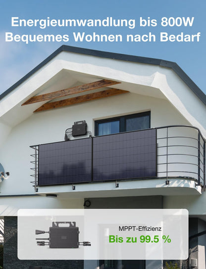 Micro Inverter 800W, centrale elettrica da balcone con WiFi, Plug & Play, controllo tramite app, cavo AC da 5 m, inverter FV