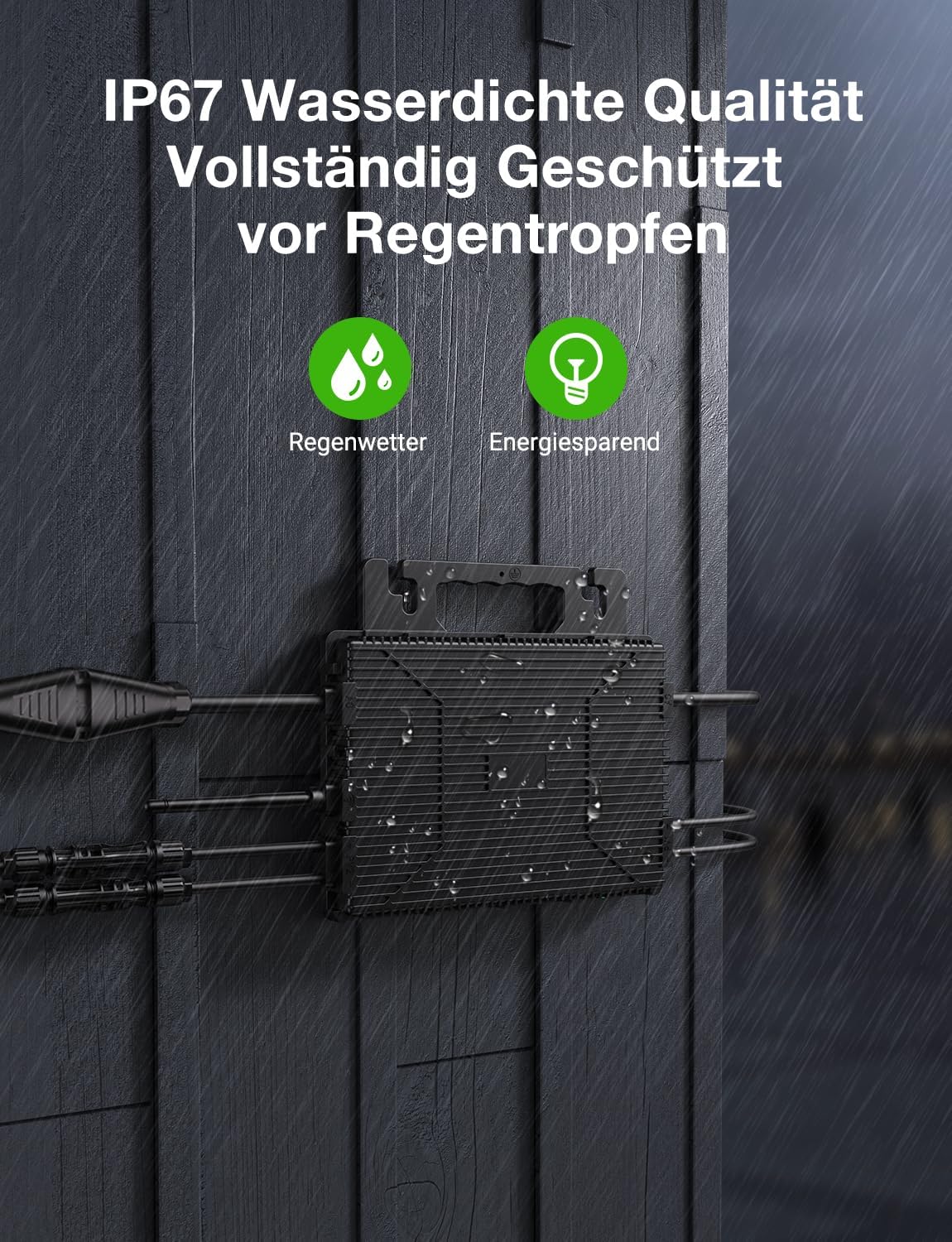 Micro Inverter 800W, centrale elettrica da balcone con WiFi, Plug & Play, controllo tramite app, cavo AC da 5 m, inverter FV