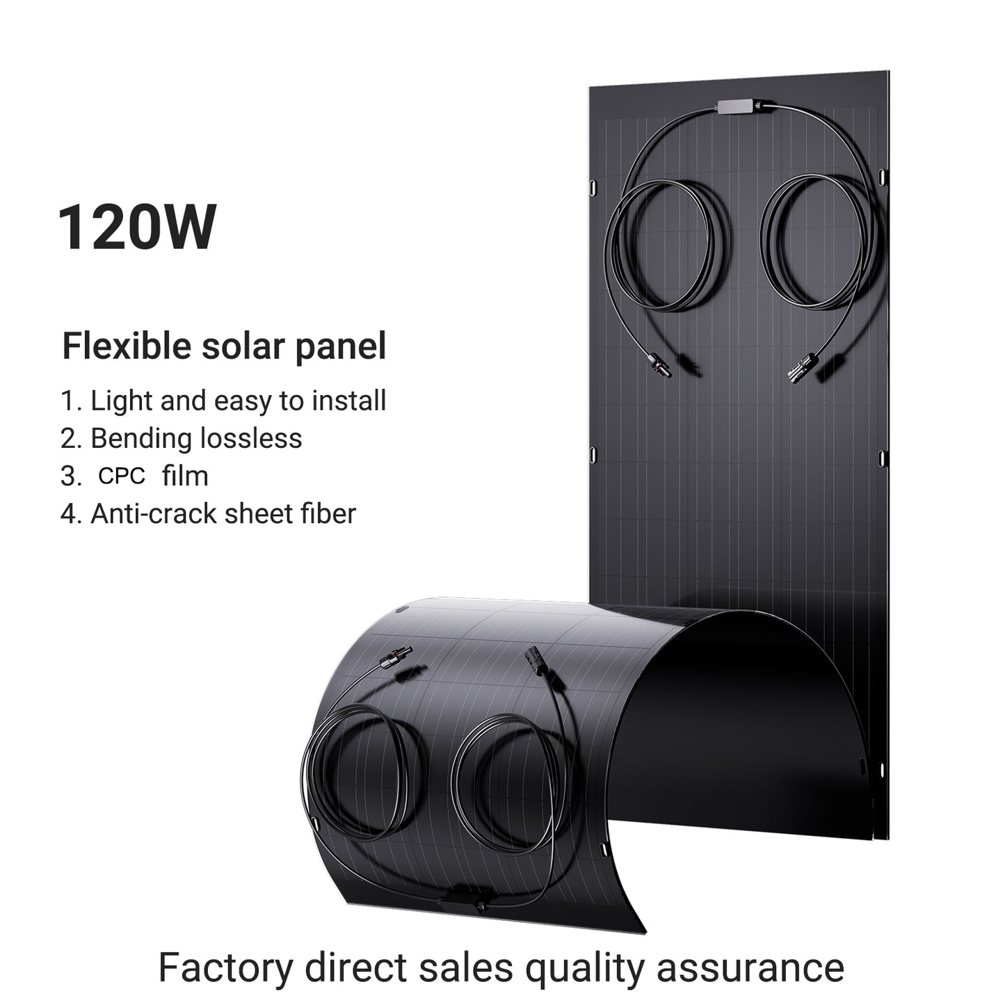 Kit pannello solare flessibile da 240 W, 2 moduli solari flessibili da 120 W, IP67 per balcone, camper, auto, capanno, tetto, barca, fuori rete