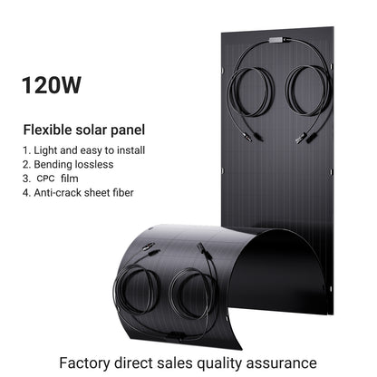 Kit pannello solare flessibile da 240 W, 2 moduli solari flessibili da 120 W, IP67 per balcone, camper, auto, capanno, tetto, barca, fuori rete