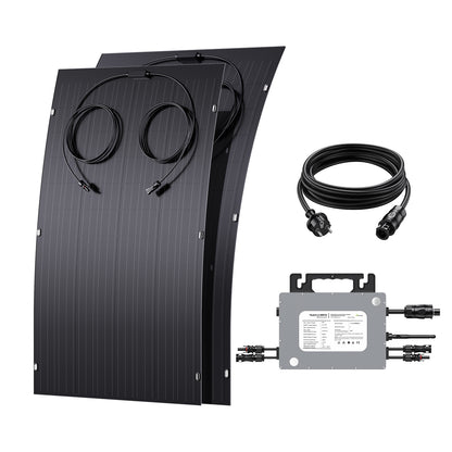 Kit pannello solare flessibile da 240 W, 2 moduli solari flessibili da 120 W, IP67 per balcone, camper, auto, capanno, tetto, barca, fuori rete
