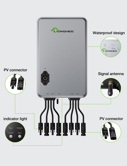 Hub Solare Smart 1600W | Gestore Energetico Solare EMS con Doppio MPPT, Controllo da App WiFi, IP65 per Kit Solare LiFePO4