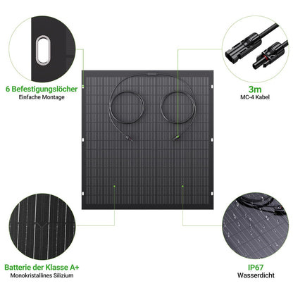 480W Kit di pannelli solari flessibili 2 x modulo solare flessibile da 240 W per camper, auto, capanno, tetto, barca, balcone, IP67, cella solare fotovoltaica off-grid