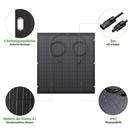 Kit pannello solare flessibile da 960 W, 4 moduli solari flessibili da 240 W, IP67, cella solare fotovoltaica off grid, per camper, auto, capanno, tetto, barca, balcone
