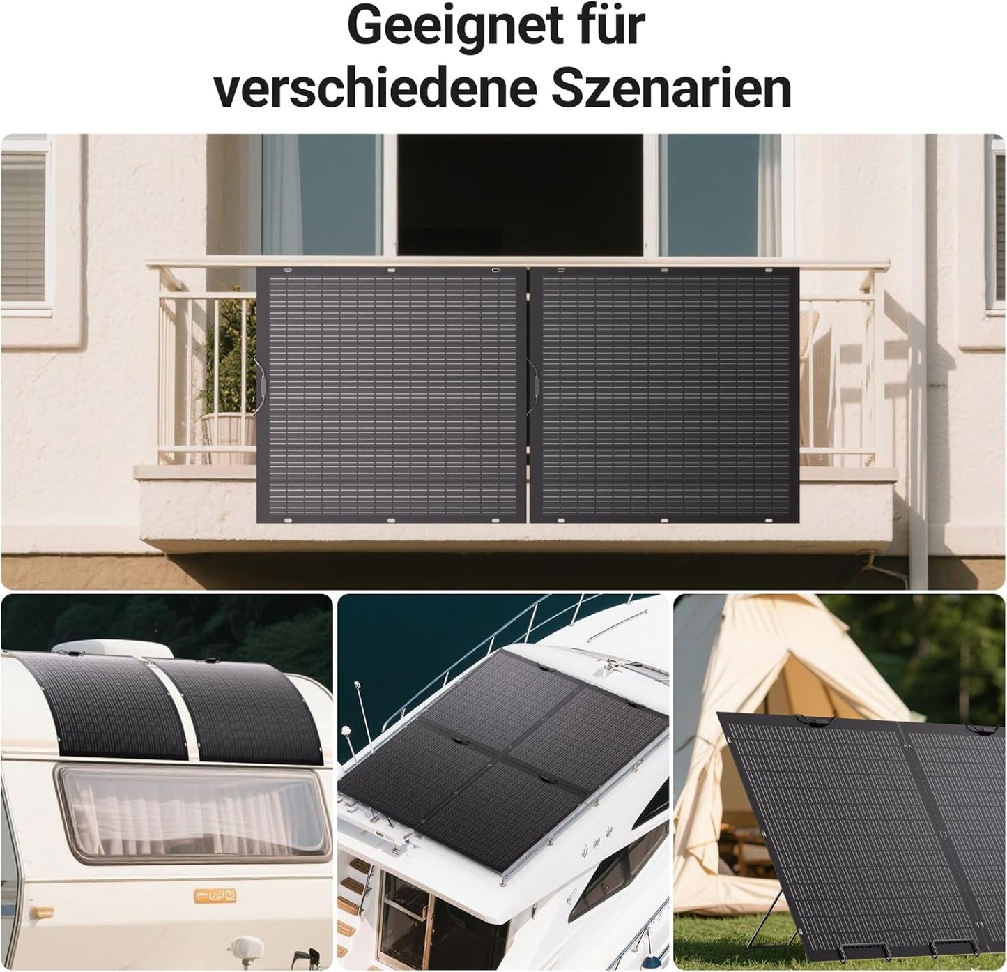 Kit pannello solare flessibile da 960 W, 4 moduli solari flessibili da 240 W, IP67, cella solare fotovoltaica off grid, per camper, auto, capanno, tetto, barca, balcone