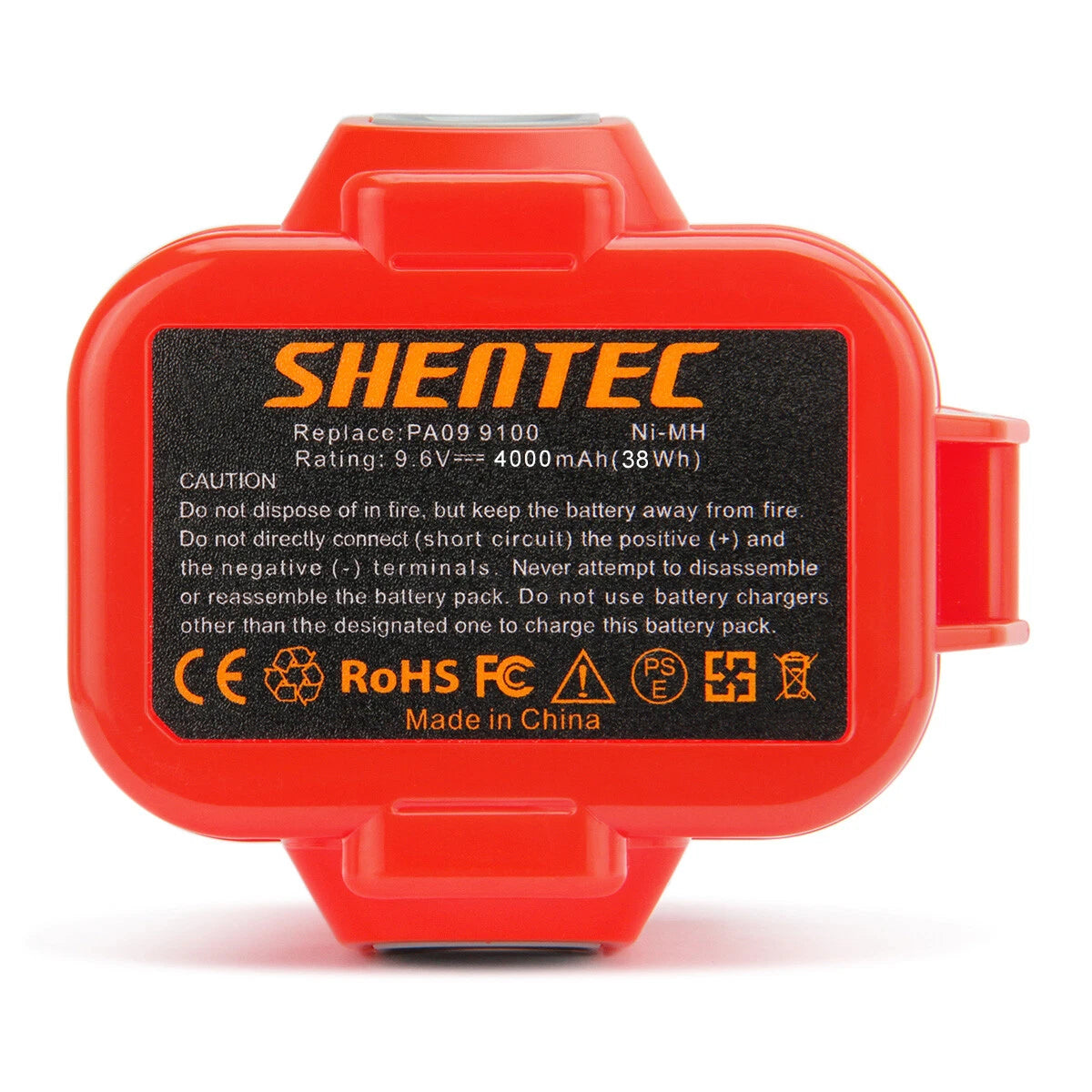 SHENTEC Batteria Ni-MH 4.0Ah 9.6V per Makita PA09 9100 9133 9135 9134 9122 193099-3