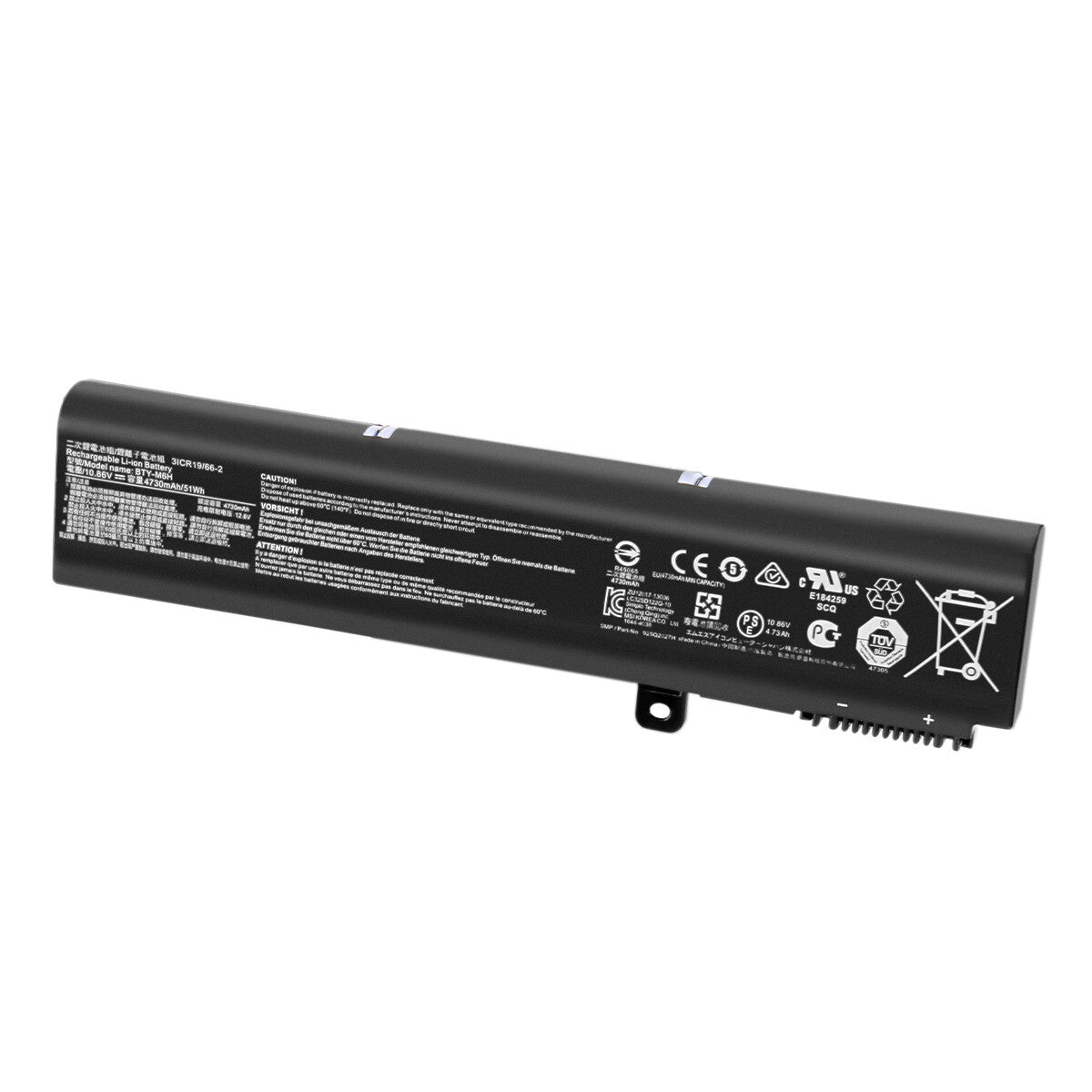 10.86V Batteria BTY-M6H per MSI PE60,PE70,GE72,3ICR19/66-2,MS-16J3,MS-16J5L,GL62M