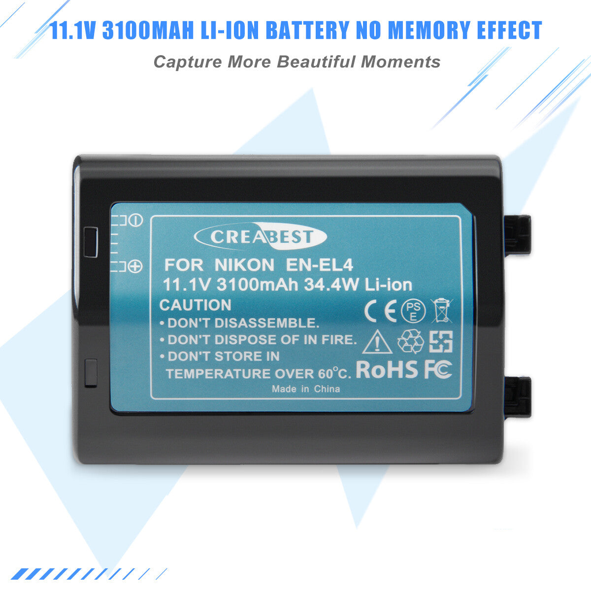 Batteria 3100mAh EN-EL4 per Nikon EN-EL4e F6 D2X D2Xs D2H D2Hs D3 D3S D3X EN-EL4a