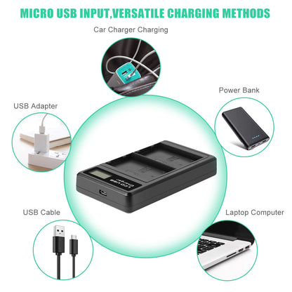 2x Batterie EN-EL9 2.0Ah +Caricabatterie per Nikon EN-EL9a D40X DSLR D3000 D5000 D60 D40