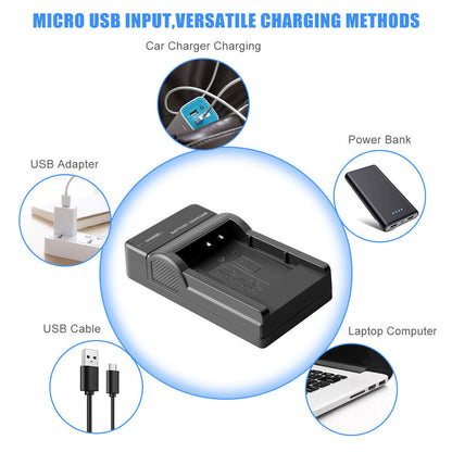 Caricabatterie USB 2x per Batterie Li-50B per Olympus SZ-30 SZ-20 XZ-10 SP-800UZ SP-815UZ