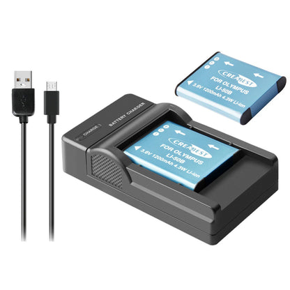 Caricabatterie USB 2x per Batterie Li-50B per Olympus SZ-30 SZ-20 XZ-10 SP-800UZ SP-815UZ