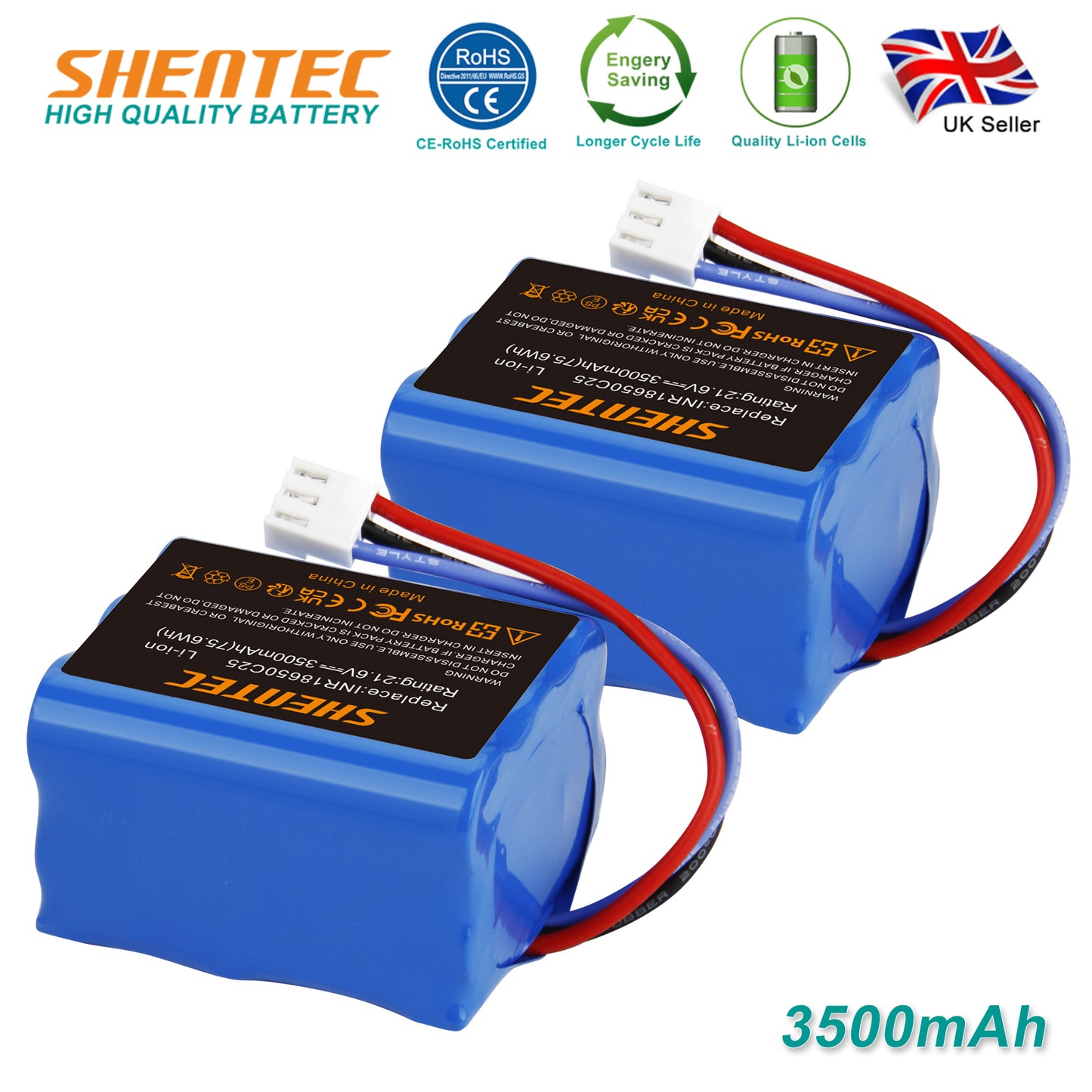 SHENTEC Batteria Li-Ion 21,6V 2x3.5Ah per Philips FC6721/01 FC6722/01 FC6723 FC6726 FC6729
