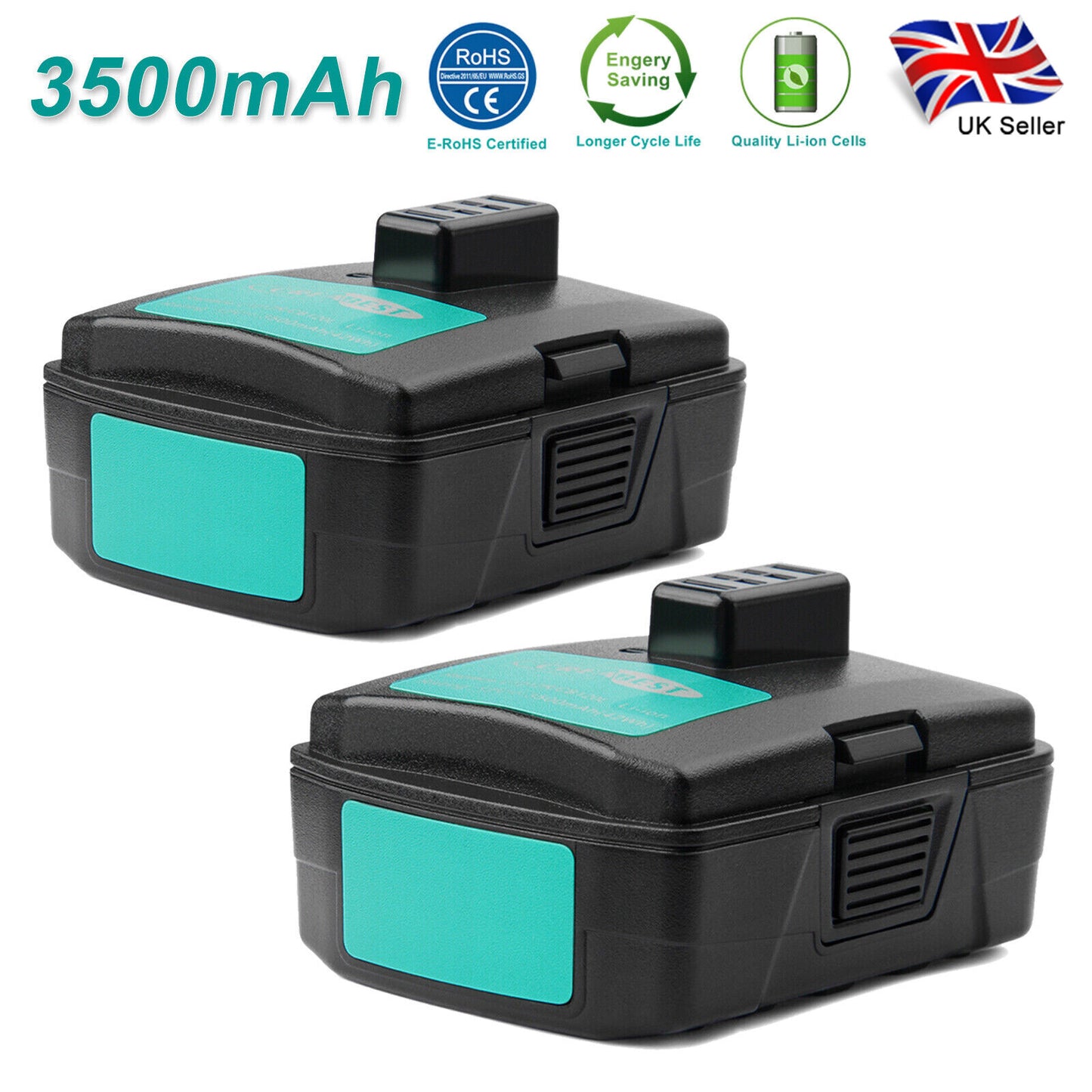 2x Batteria di ricambio Li-Ion 12V 3500mAh per Ryobi AEG L1212R 130503001 130503005 BPL-1220