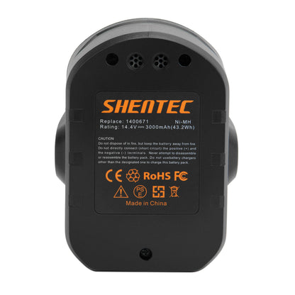 SHENTEC Batteria 3.0Ah 14.4V per Ryobi BPP1413 BPP1417 BPP1415 BPP-1420 CDI1443 CAP144
