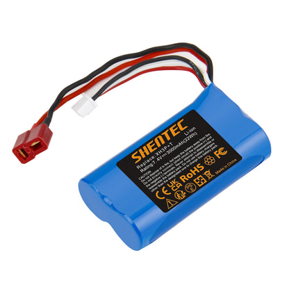 SHENTEC 7.4V 3.0Ah Batteria Li-ion con connettore XH3P+T per WLtoys 12401 12402 12403 Auto RC