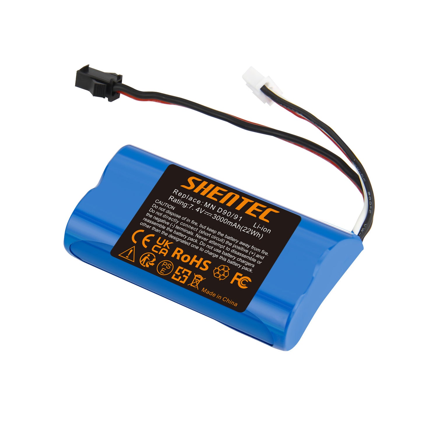 SHENTEC Batteria Li-ion 3Ah 7.4V per MN D90/D91 MN 99/99S Auto RC Modello H101 H105 RC