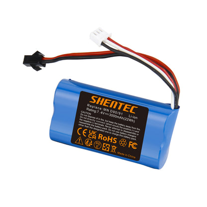 SHENTEC Batteria Li-ion 3Ah 7.4V per MN D90/D91 MN 99/99S Auto RC Modello H101 H105 RC
