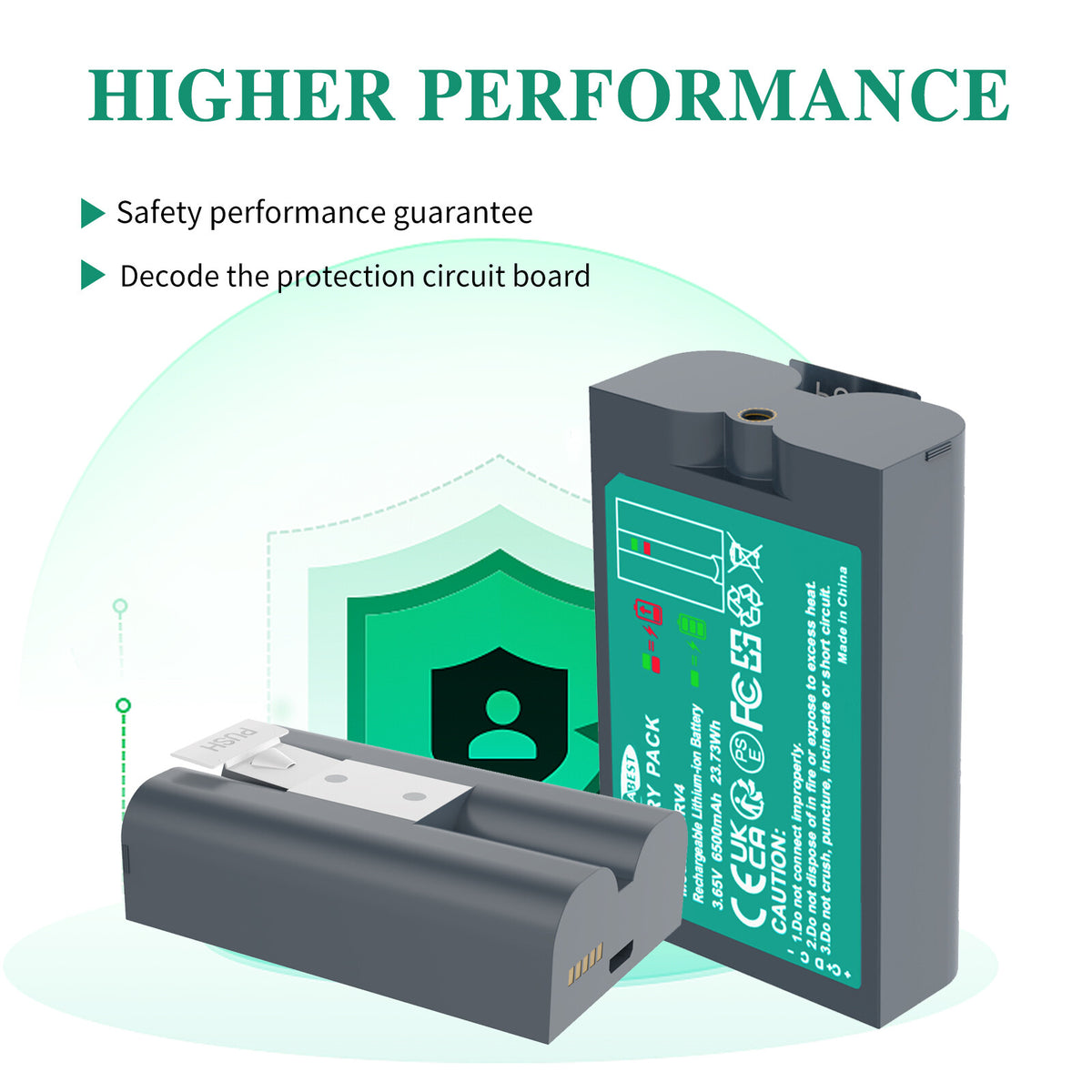 SHENTEC 6.4Ah V4 Batteria Ricaricabile Per Ring Video Doorbell 2 3 4 Spotlight Stick Up