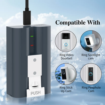 SHENTEC 6.4Ah V4 Batteria Ricaricabile Per Ring Video Doorbell 2 3 4 Spotlight Stick Up