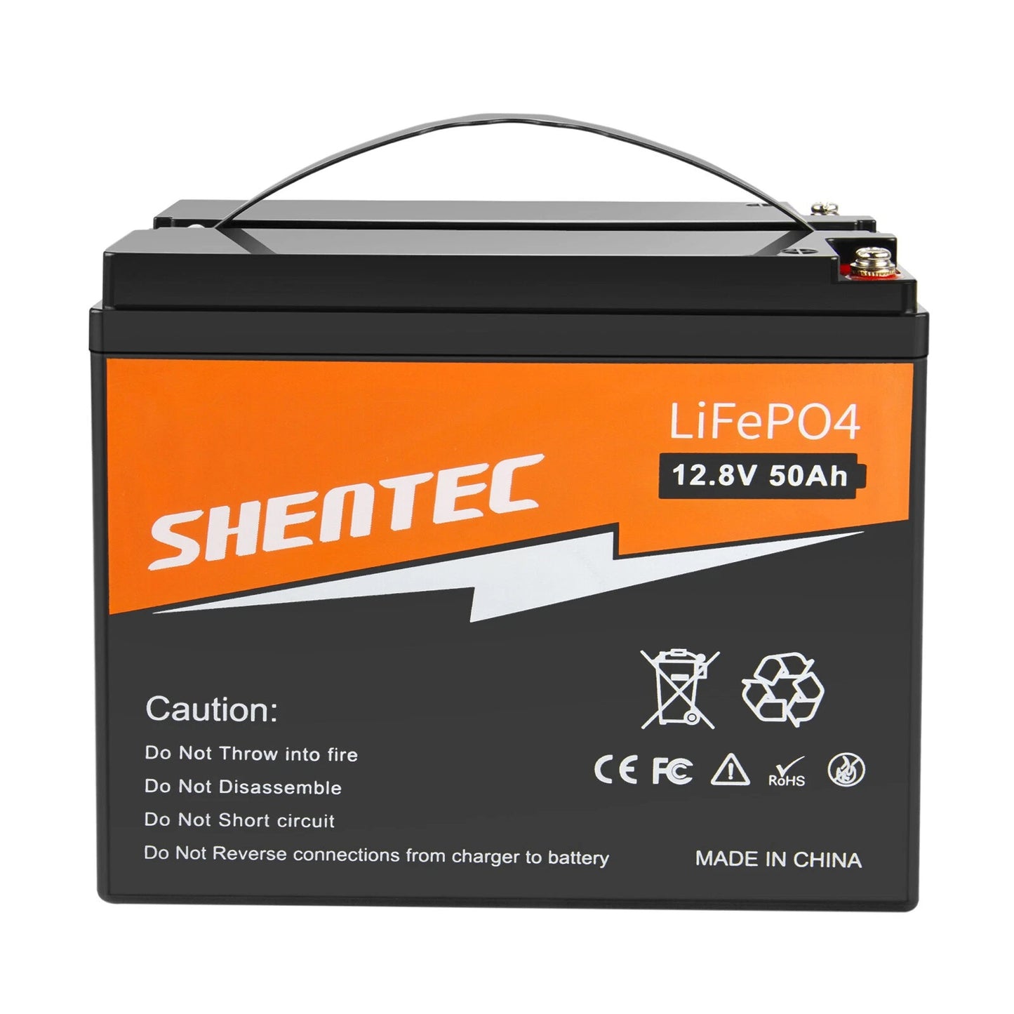 SHENTEC 12.8V 50Ah Batteria LiFePO4 Al Litio Per Pannelli Solari, Camper, Barca, Caravan, Campeggio