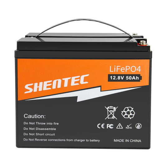 SHENTEC 12.8V 50Ah Batteria LiFePO4 Al Litio Per Pannelli Solari, Camper, Barca, Caravan, Campeggio